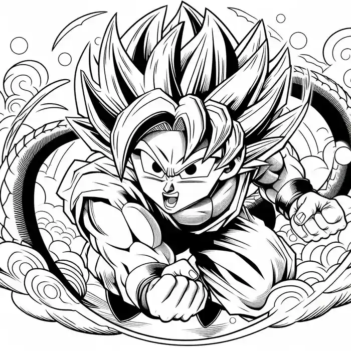 Dibujo Goku Superguerrero para colorear