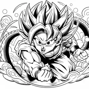 Imagen Goku Superguerrero para pintar