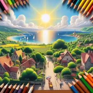 Paisajes de verano para colorear 