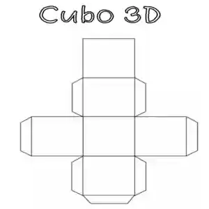 Dibujo para colorear de cubo 3d