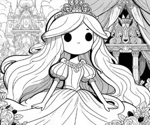 Imagen de Princesa cartoon para pintar