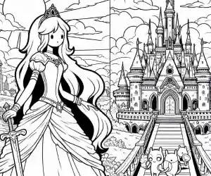 Imagen de Princesa con espada para pintar