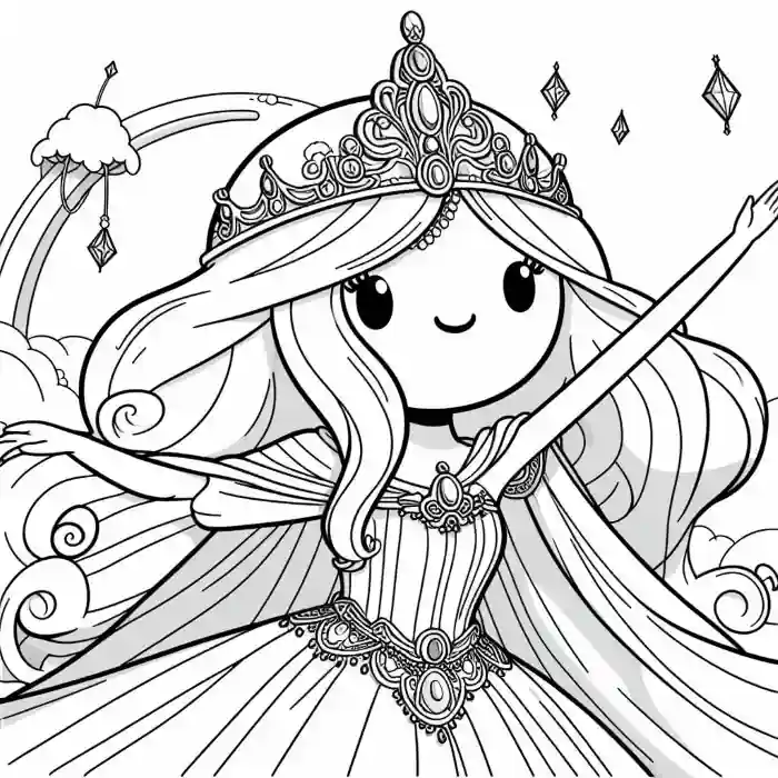 Dibujo de princesa feliz para colorear