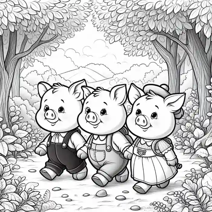 Dibujo cerditos y cerdita para colorear dibujo-cerditos-y-cerdita-para-colorear