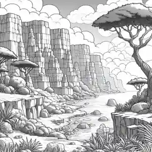 Imagen acantilados con árboles para pintar