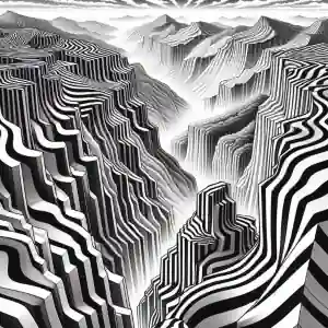 Dibujo Opt art de acantilados para colorear
