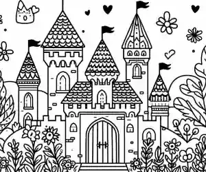 Imagen de castillo infantil para pintar