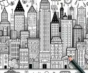 Imagen Skyline ciudad para pintar