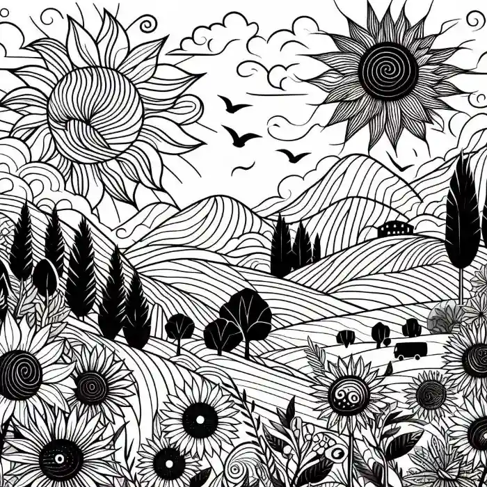 Dibujo girasoles en verano para colorear dibujo-girasoles-en-verano-para-colorear