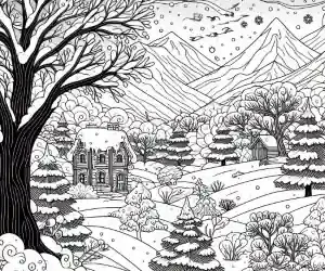 Imagen de nevada para pintar