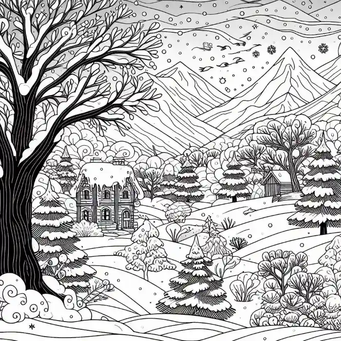 Dibujo de nevada para colorear