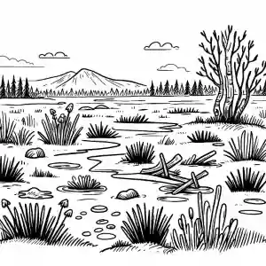 Dibujo de plantas en pantano para colorear