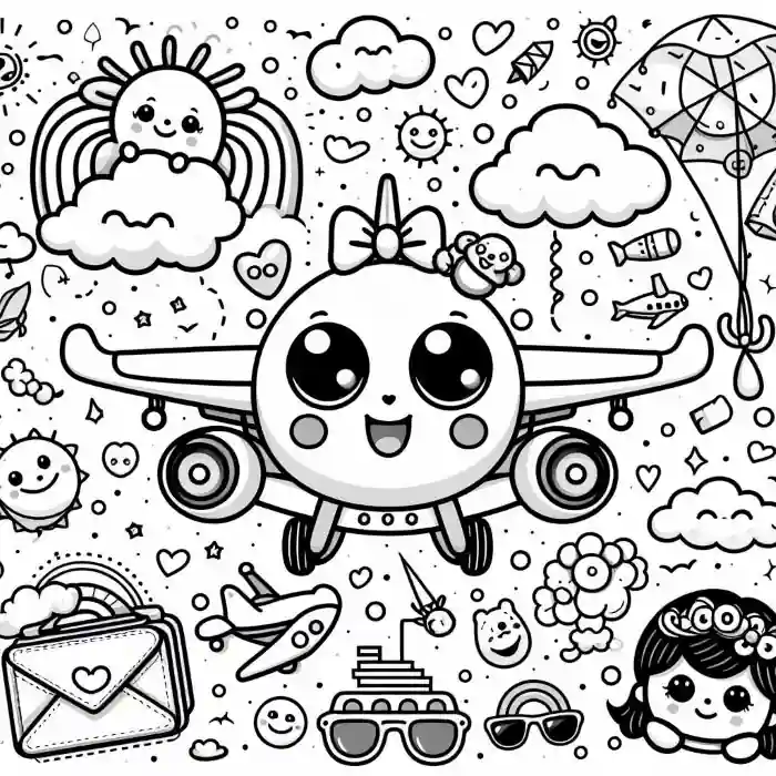 Dibujo para niños de aviones para colorear