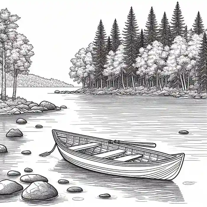 Imagen de barca de remos para pintar