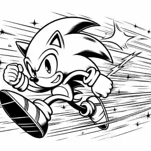 Imagen de Sonic a toda velocidad para pintar