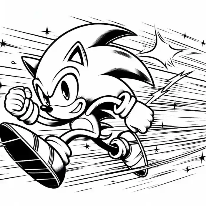 Dibujo de Sonic a toda velocidad para colorear