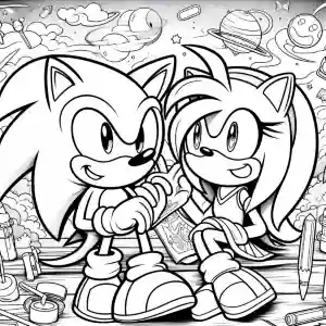 Imagen de Sonic y Emi para pintar
