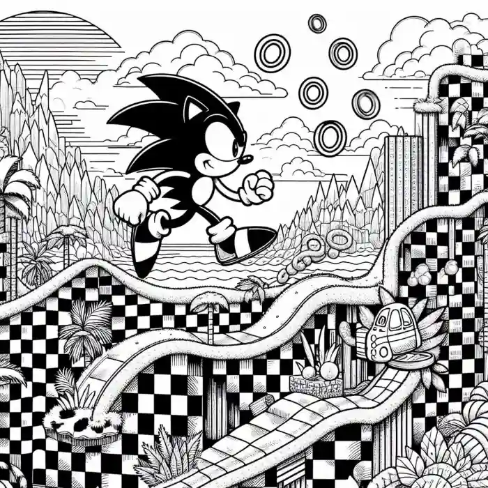 Dibujo de Sonic en el juego para colorear