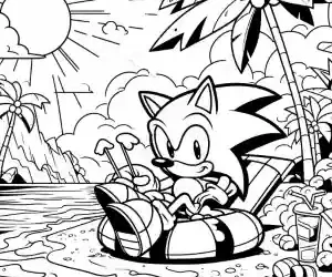 Dibujo de Sonic con flotador para colorear