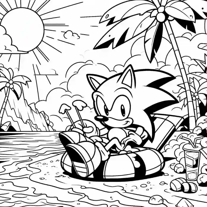 Imagen de Sonic con flotador para pintar