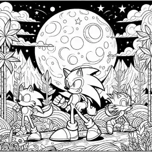 Dibujo de Sonic y sus amigos para colorear