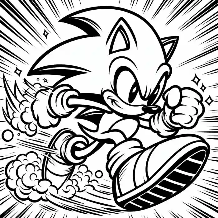 Imagen Sonic en primer plano para pintar
