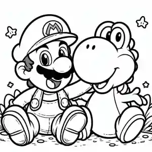 Imagen de Mario Bross y Yoshi para pintar