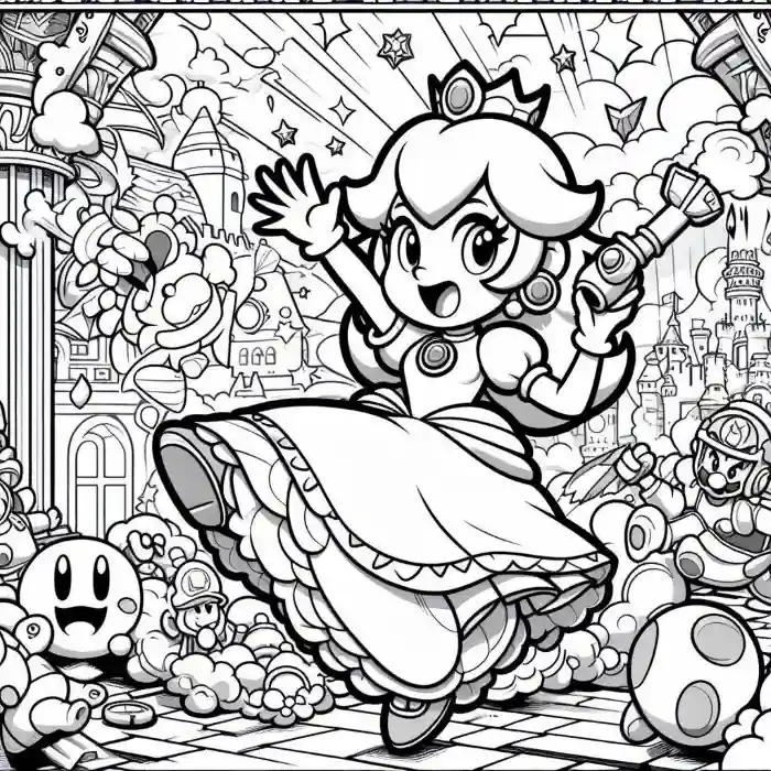 Imagen de Mario Bross y princesa Peach para pintar