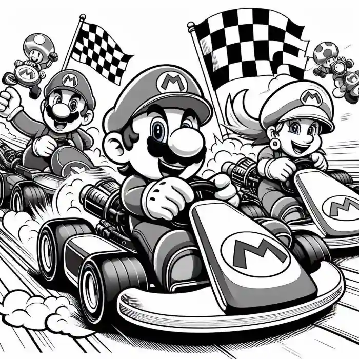 Dibujo de Mario Kart para colorear
