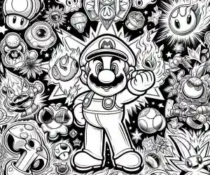 Dibujo Mario Bross universo para colorear