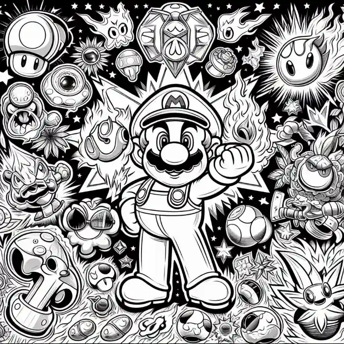 Imagen Mario Bross universo para pintar