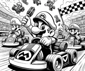 Imagen de Mario en carrera de coches para pintar