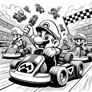 Imagen de Mario en carrera de coches para pintar