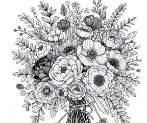 Imagen de ramo floral para pintar