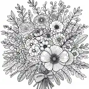 Dibujo de Ramo de flores preciosas para colorear