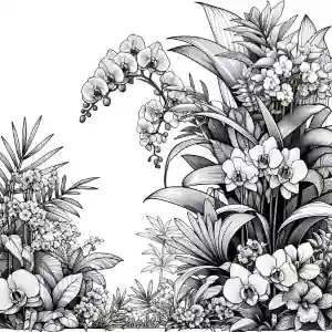 Imagen plantas en flor para pintar