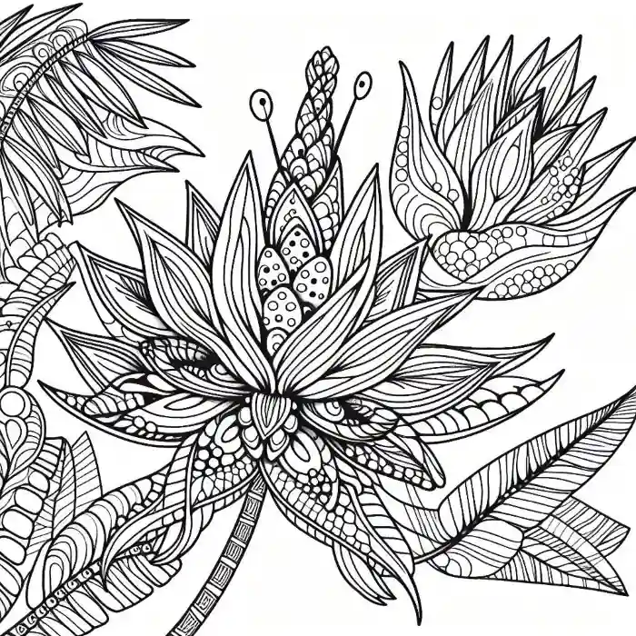 Dibujo de  flor tropical para colorear