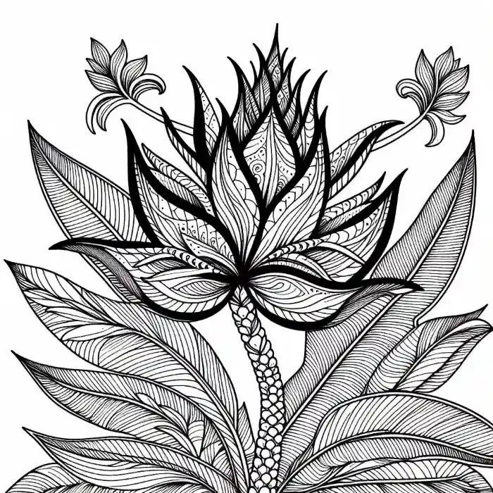 Imagen de planta tropical para pintar