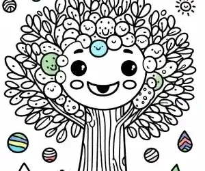 Dibujo de árbol para niños colorear