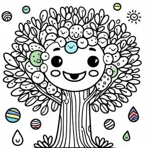Dibujo de árbol para niños colorear