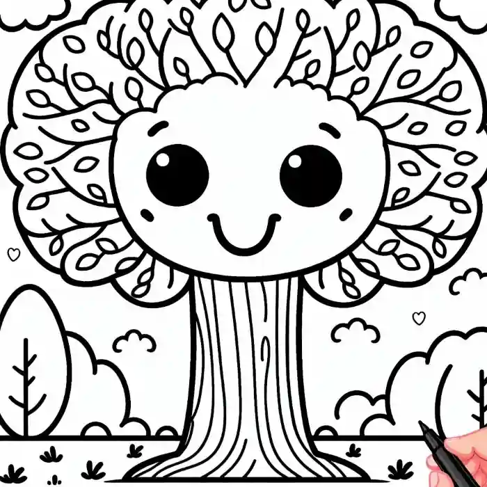 Imagen árbol infantil para pintar