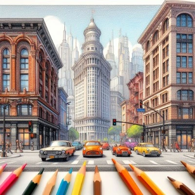 Dibujo de paisajes urbanos para colorear
