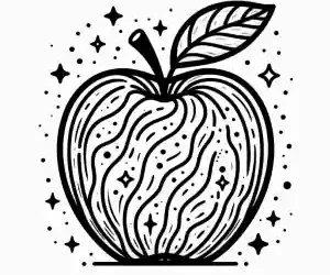 Striped apple coloring page