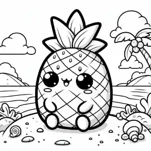 Pineapple coloring page