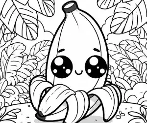 Animated banana coloring page