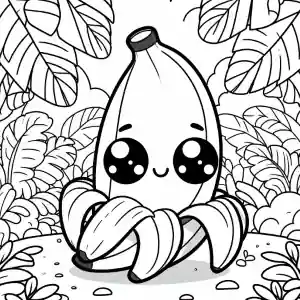 Animated banana coloring page