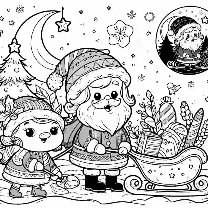 Dibujo de Papá Noel con regalos dibujo-de-pap-noel-con-regalos