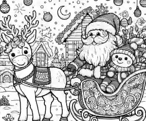 Santa Claus Sleigh coloring page