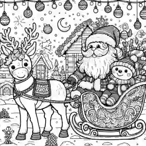 Santa Claus Sleigh coloring page