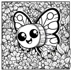 Butterfly cartoon coloring page